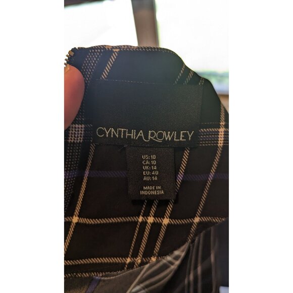 Cynthia Rowley Plaid Short Sleeve Shift Dress Size 10 Preppy, Corpcore - Picture 3 of 4